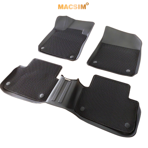 Thảm sd3 2 lớp dạng lưới lục giác Peugoet 408 màu đen bề mặt cao su siêu sạch - Nhãn hiệu Macsim