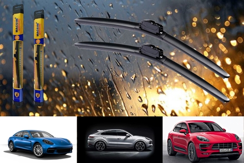 Combo cần gạt nước mưa ô tô Nano Silicon Macsim cho xe Porsche PANAMERA 2010-2013, 2014-2018, MACAN 2014-2018, CAYENNE 2006-2016, CAYENNE 2018