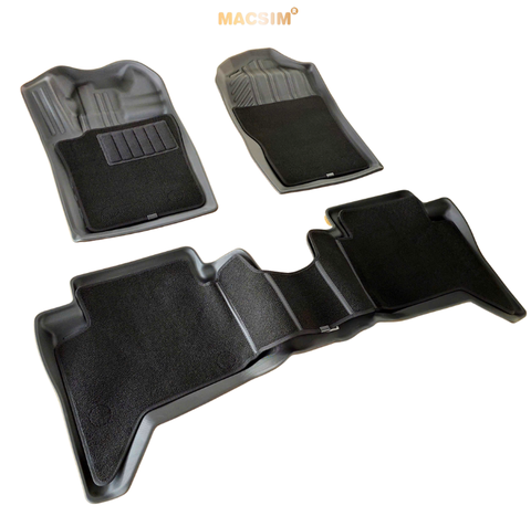 Thảm lót sàn (sd4) ô tô 2 lớp cao cấp dành cho xe Ford Ranger 2022+ (sd4) nhãn hiệu Macsim chất liệu TPE màu đen