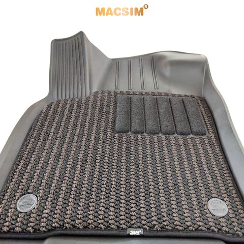 Thảm 2 lớp xe 2 hàng ghế Volkswagen Teramont X ( 5 seat) Macsim 3W chất liệu nhựa TPE đúc khuôn cao cấp - màu đen