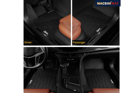 Thảm lót sàn xe ô tô  Cadillac CT6 2015- đến nay nhãn hiệu Macsim 3W - chất liệu nhựa TPE đúc khuôn cao cấp - màu đen