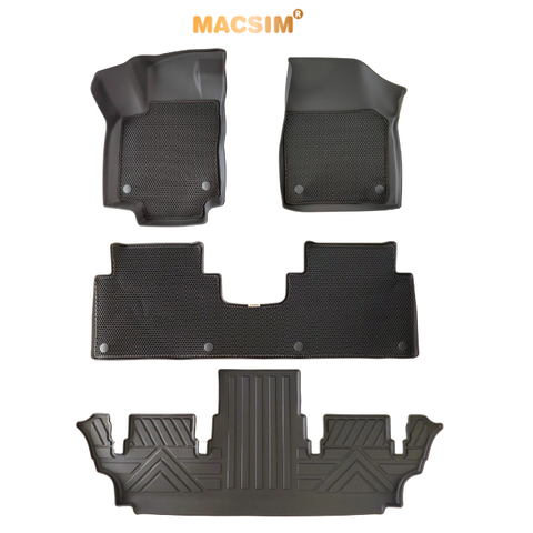 Thảm sd3 2 lớp dạng lưới lục giác Viloran màu đen bề mặt cao su siêu sạch