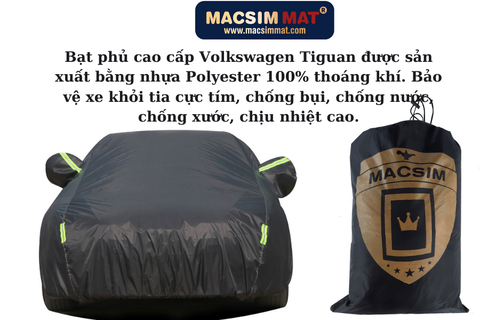 Bạt phủ ô tô Volkswagen Teramont nhãn hiệu Macsim sử dụng trong nhà và ngoài trời chất liệu Polyester - màu đen