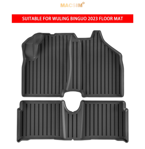 Thảm (2 lớp) sd4 Wuling Bingo 2023 +  nhãn hiệu Macsim chất liệu TPE + silicon màu đen