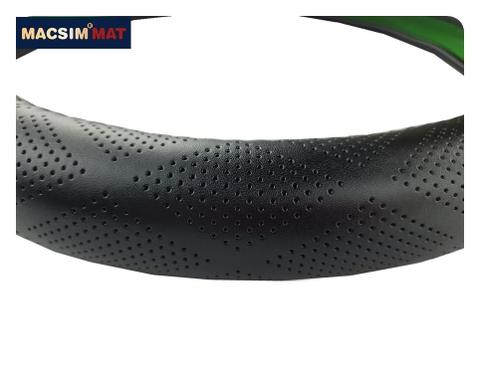 Bọc Vô Lăng Ô Tô Hyundai Santa Fe MACSIM – L632 tròn – Da thật màu đen. lõi silicon