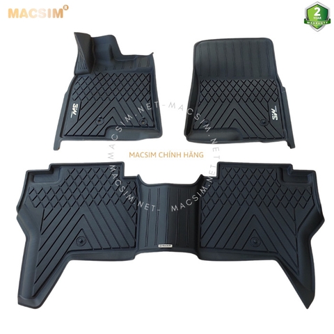 Thảm lót sàn xe ô tô Mitsubishi Pajero 2008+ nhãn hiệu Macsim 3W - chất liệu nhựa TPE đúc khuôn cao cấp - màu đen