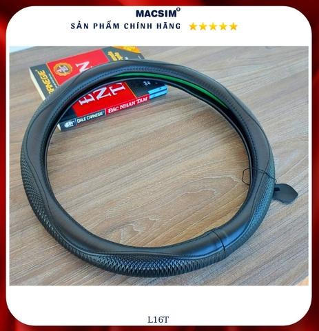 Bọc Vô Lăng Ô Tô Chevrolet Aveo MACSIM – L16T tròn – Da thật màu đen. lõi silicon