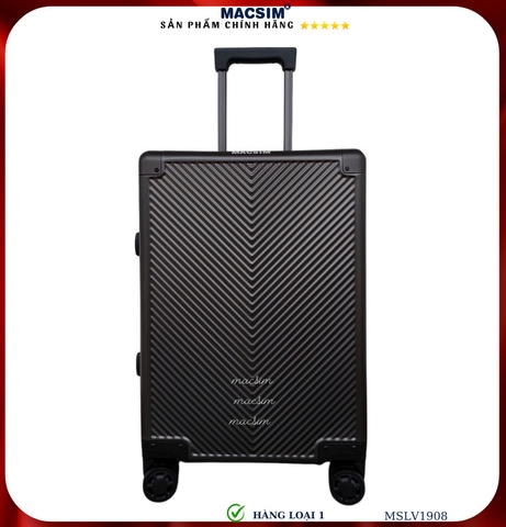 Vali hợp kim nhôm cao cấp Macsim MSLV1908 cỡ 20 inches màu đen hàng loại 1