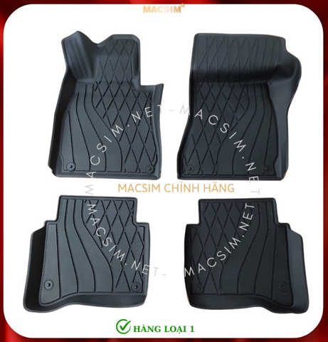 Thảm lót sàn xe ô tô  Mercedes S 2022+ Nhãn hiệu Macsim 3W chất liệu nhựa TPE đúc khuôn cao cấp - màu đen