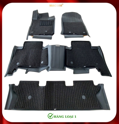 Thảm lót sàn 2 lớp 3 hàng ghế  xe ô tô Lexus GX 2010- 2023 Nhãn hiệu Macsim 3W chất liệu nhựa TPE đúc khuôn cao cấp - màu đen