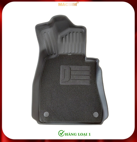 Thảm lót sàn ô tô 2 lớp cao cấp dành cho xe Mercedes S 2014-2020 (qd) nhãn hiệu Macsim chất liệu TPE màu đen