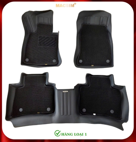 Thảm lót sàn ô tô 2 lớp cao cấp dành cho xe Mercedes Benz GLC 2023+ (sd3) nhãn hiệu Macsim chất liệu TPE màu đen