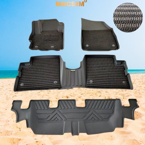 Thảm Lót Sàn 2 Lớp TPE Macsim Mitsubishi Xpander 2023+ Chuẩn Form, Bền, Không Mùi  (sd3 xám đen ct)