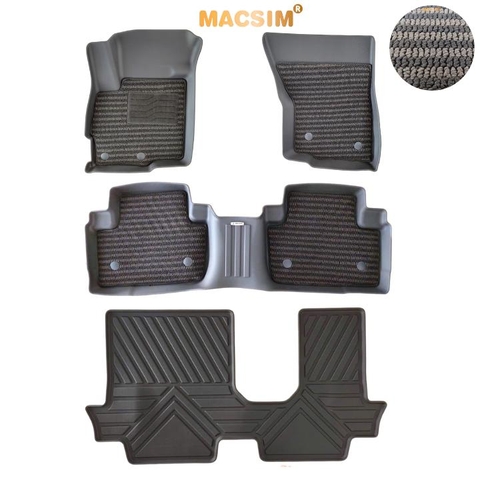 Thảm Lót Sàn 2 Lớp TPE Macsim Mitsubishi Outlander (2014–2023) Chuẩn Form, Bền, Không Mùi ( sd3 xám đen ct)