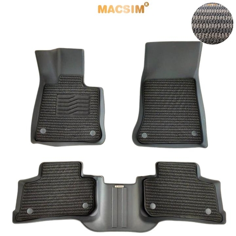 Thảm Lót Sàn 2 Lớp TPE Macsim Mercedes GLC 2023+ Chuẩn Form, Bền, Không Mùi ( sd3 xám đen ct)
