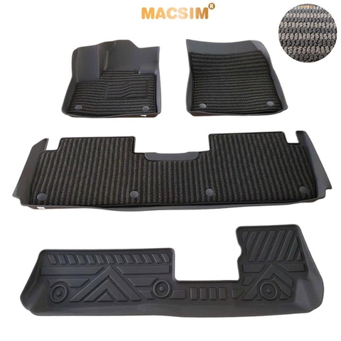 Thảm Lót Sàn 2 Lớp TPE Macsim Peugeot 5008 Chuẩn Form, Bền, Không Mùi  ( sd3 xám đen ct)