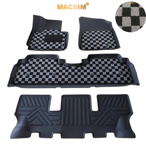 Thảm lót sàn ô tô  Kia Rondo Macsim – Ca rô, chuẩn phom, Dễ Vệ Sinh (Mã 03)