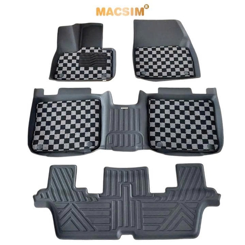 Thảm lót sàn ô tô  Vinfast VF9 Macsim – Ca rô, chuẩn phom, Sử dụng lâu dài (Mã 03)
