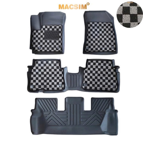 Thảm lót sàn ô tô Kia Carens Macsim – Ca rô, chuẩn phom, Dễ Vệ Sinh (Mã 03)