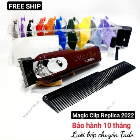 Tông đơ Pin Magic Clip Replica 2022 - Lưỡi kép Silver chuyên Fade