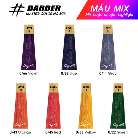 Màu Mix I Ash, Blue, Green, Violet, Yellow, Orange, Red