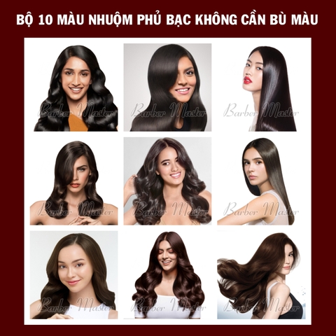 Bộ 10 màu Nhuộm phủ bạc không cần bù màu