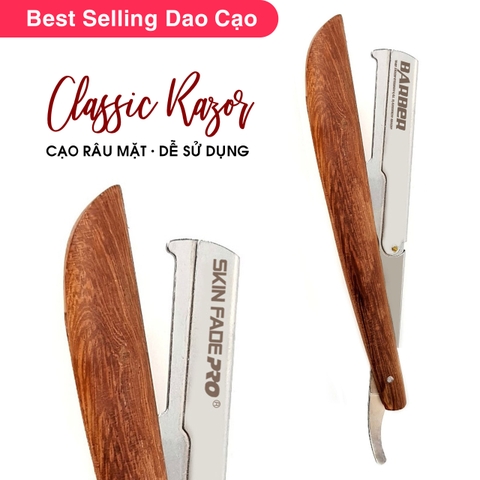 Dao Cạo Cán Gỗ Skin Fade Classic