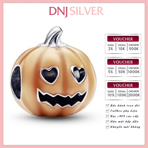 [Chính hãng] Charm bạc 925 cao cấp - Charm Glow-in-the-dark Spooky Pumpkin thích hợp để mix vòng tay charm bạc cao cấp - DN584