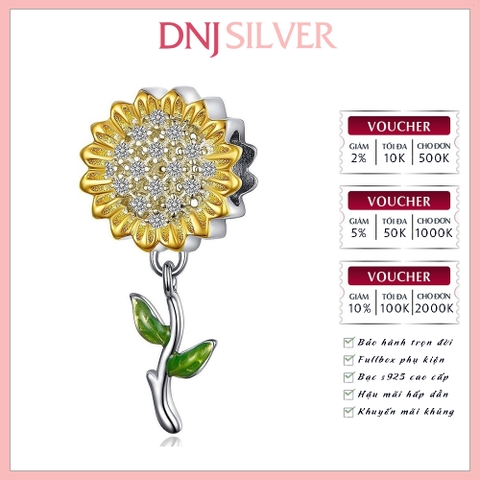 [Chính hãng] Charm bạc 925 cao cấp - Charm Sunflower thích hợp để mix vòng tay charm bạc cao cấp - DN564