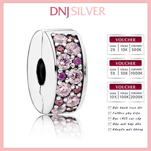 [Chính hãng] Charm bạc 925 cao cấp - Charm Clips-Purple Mosaic Shining Elegance thích hợp để mix vòng tay charm bạc cao cấp - DN619