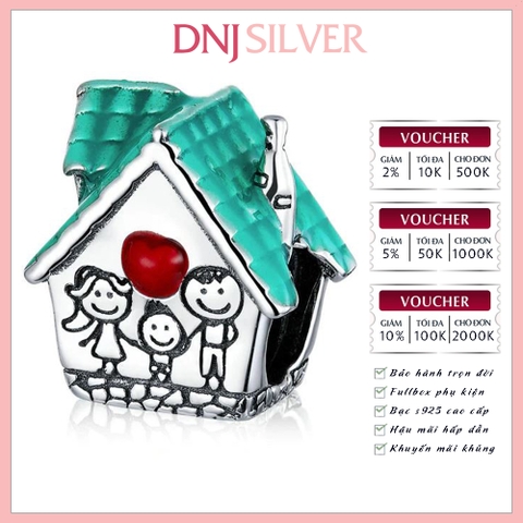[Chính hãng] Charm bạc 925 cao cấp - Charm Happy Family House thích hợp để mix vòng tay charm bạc cao cấp - DN588