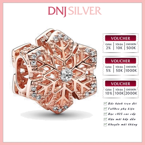 [Chính hãng] Charm bạc 925 cao cấp - Charm Festive Women's Snowflake thích hợp để mix vòng tay charm bạc cao cấp - DN541