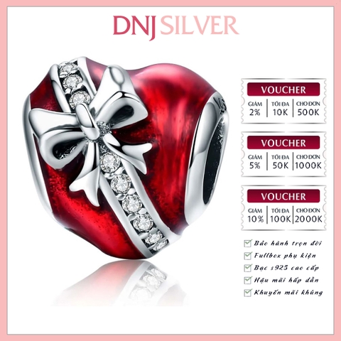 [Chính hãng] Charm bạc 925 cao cấp - Charm Love Red Enamel Sparkling Heart thích hợp để mix vòng tay charm bạc cao cấp - DN589