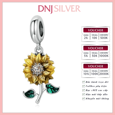 [Chính hãng] Charm bạc 925 cao cấp - Charm Sterling Silver Sunflower thích hợp để mix vòng tay charm bạc cao cấp - DN565