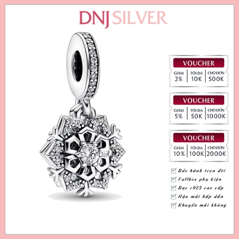 [Chính hãng] Charm bạc 925 cao cấp - Charm Sparkling Snowflake Double Dangle thích hợp để mix vòng tay charm bạc cao cấp - DN581