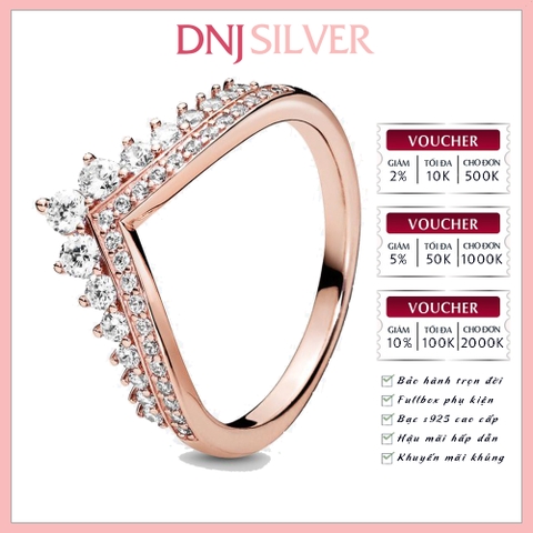 Nhẫn bạc 925 cao cấp - Nhẫn Rose Gold Princess Wishbone