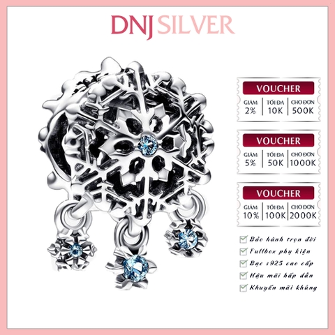 [Chính hãng] Charm bạc 925 cao cấp - Charm Icy Snowflake Drop thích hợp để mix vòng tay charm bạc cao cấp - DN695