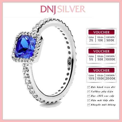 Nhẫn bạc 925 cao cấp - Nhẫn True Blue Crystal & Clear