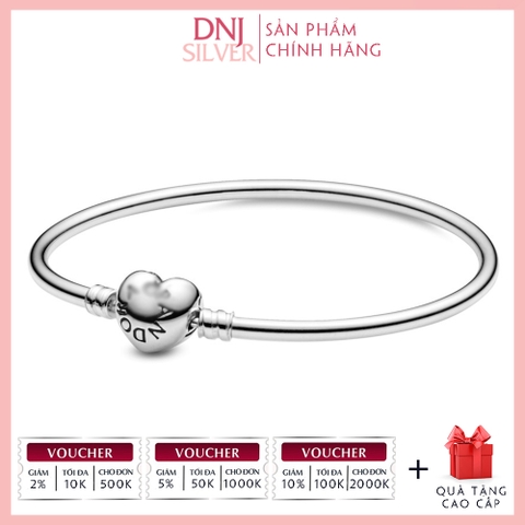 Vòng tay charm bạc 925 cao cấp - Vòng charm Moments Heart Clasp - Vòng tay dành cho nam và nữ