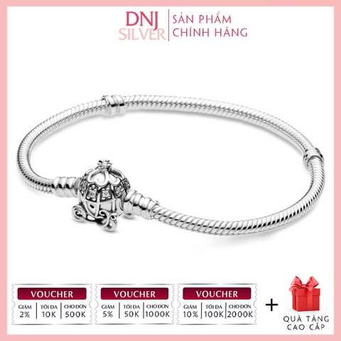 Vòng tay charm bạc 925 cao cấp - Vòng charm Disney Cinderella Pumpkin Coach Clasp Pandora Moments - Vòng tay dành cho nam và nữ - Vòng mềm