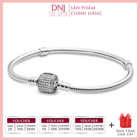 Vòng tay charm bạc 925 cao cấp - Vòng charm Clear Cubic Zirconia - Vòng tay dành cho nam và nữ - Vòng mềm