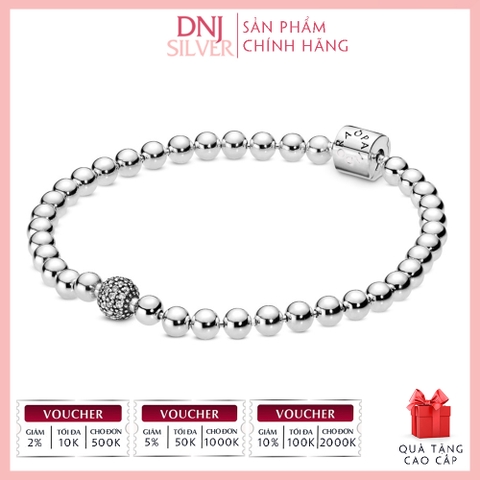 Vòng tay charm bạc 925 cao cấp - Vòng charm Beads & Pavé - Vòng tay dành cho nam và nữ - Vòng mềm