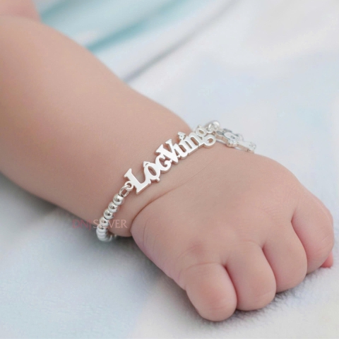 Lắc Bạc Cho Bé Yêu - Vòng Bạc Làm Theo Yêu Cầu - LBCBY0012