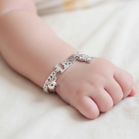 Lắc Bạc Cho Bé Yêu - Vòng Bạc Làm Theo Yêu Cầu - LBCBY0013