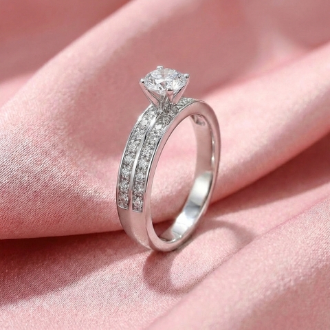 Nhẫn Bạc Ý Bạch Kim Cao Cấp - NBYBK0010