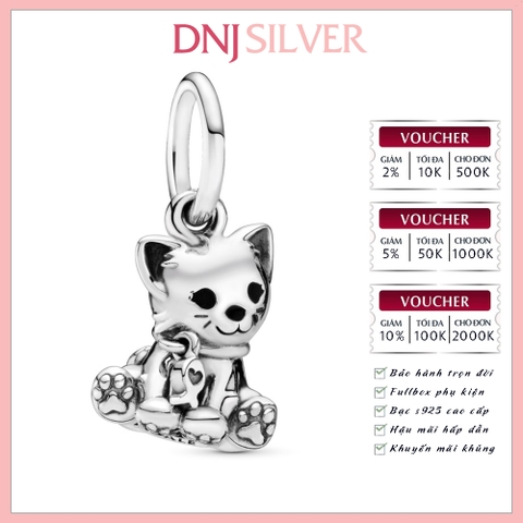 [Chính hãng] Charm bạc 925 cao cấp - Charm Kitty-Cat Dangle thích hợp để mix vòng tay charm bạc cao cấp - DN213