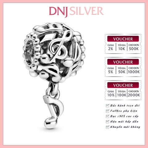 [Chính hãng] Charm bạc 925 cao cấp - Charm Openwork Music Notes thích hợp để mix vòng tay charm bạc cao cấp - DN049