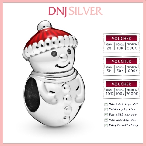 [Chính hãng] Charm bạc 925 cao cấp - Charm Snowman & Santa Hat thích hợp để mix vòng tay charm bạc cao cấp - DN219