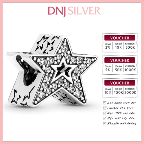 [Chính hãng] Charm bạc 925 cao cấp - Charm Sparkling Asymmetric Star thích hợp để mix vòng tay charm bạc cao cấp - DN048