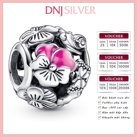 [Chính hãng] Charm bạc 925 cao cấp - Charm Pansy Flower Friends thích hợp để mix vòng tay charm bạc cao cấp - DN011